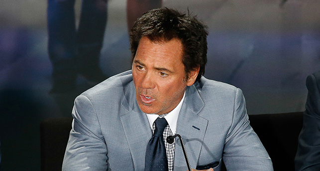 Tom Gores, owner of the Detroit Pistons responds to questions at a press conference announcing the Pistons move to downtown Detroit. November 2016.