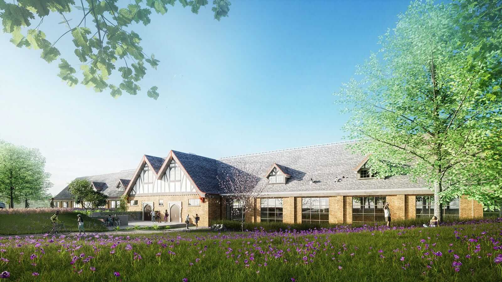 Rendering of the new community center in Rogue Park