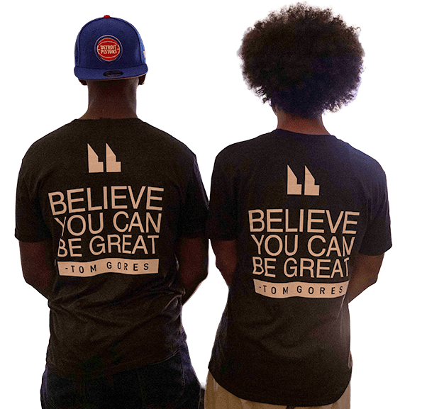 Two youth in "Be Impactful" t-shirts