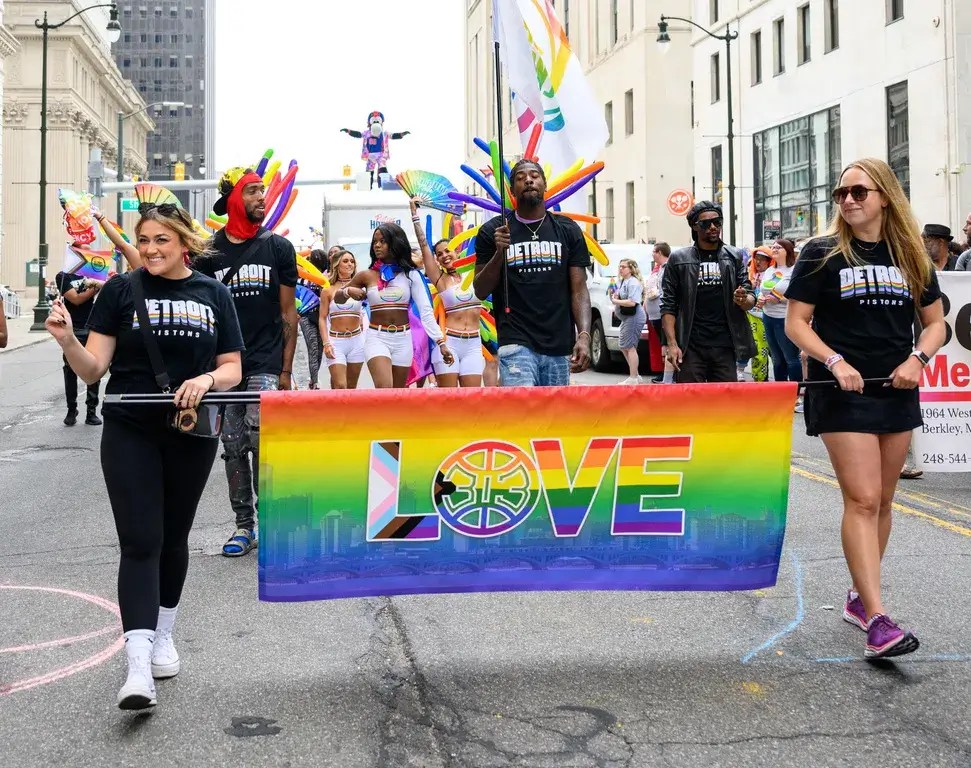 A Pride parade in downtown Detroit
