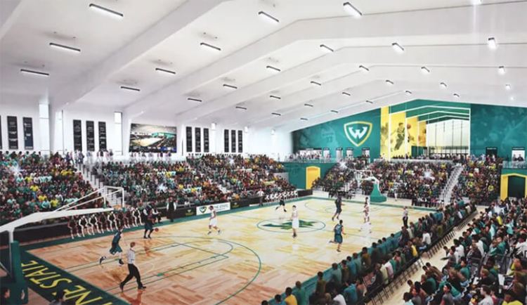 A basketball court practice facility