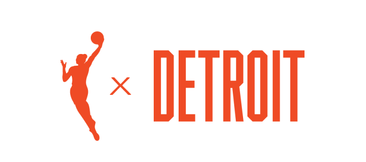 Graphic of a basketball player and the word Detroit