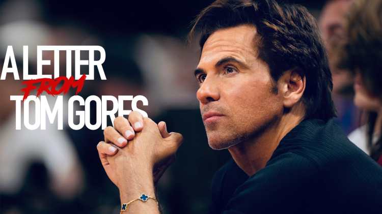 Graphic text: A Letter from Tom Gores